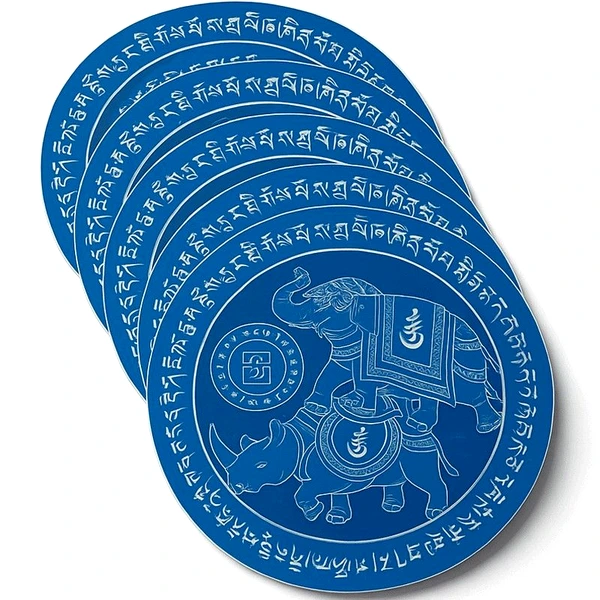 Sticker Elefant si Rinocer albastri 2026