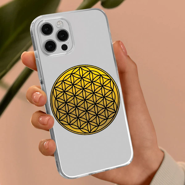 Sticker Floarea Vieții Auriu, pentru mobilă sau telefon