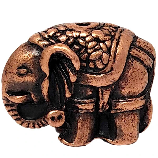 Mini suport betisoare Elefant cu trompa in jos, 2 cm auriu maro
