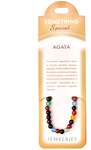 Set bratara Agata multicolor cu felicitare personalizata, talisman impotriva energiilor negative, pietre semipretioase rotunde 6 mm