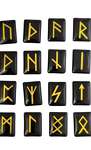 Rune set de 24 pietre onix, dimensiune mare, negru