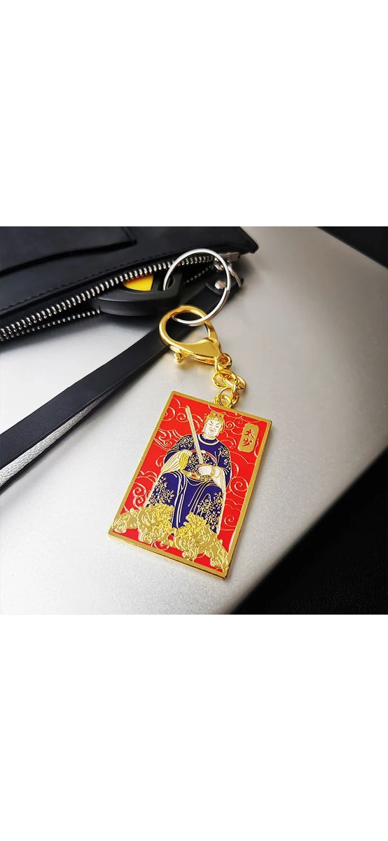 Tai Sui breloc, amuleta de protecție și bunăstare materială, metal solid roșu
