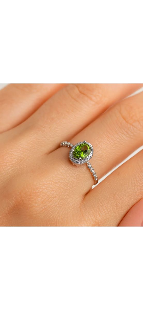 Inel piatra Peridot, piatra energiei, argint 925 ajustabil verde