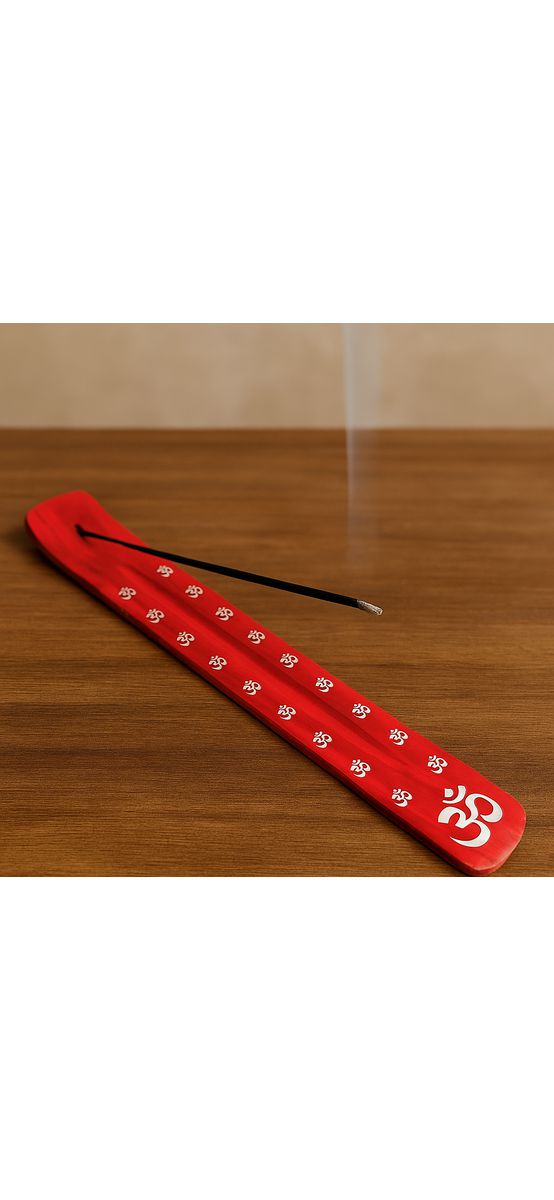 Suport betisoarele parfumate pentru aromaterapie, semnul om pe culoarea chakrei Muladhara a radacinii, 26 cm rosu