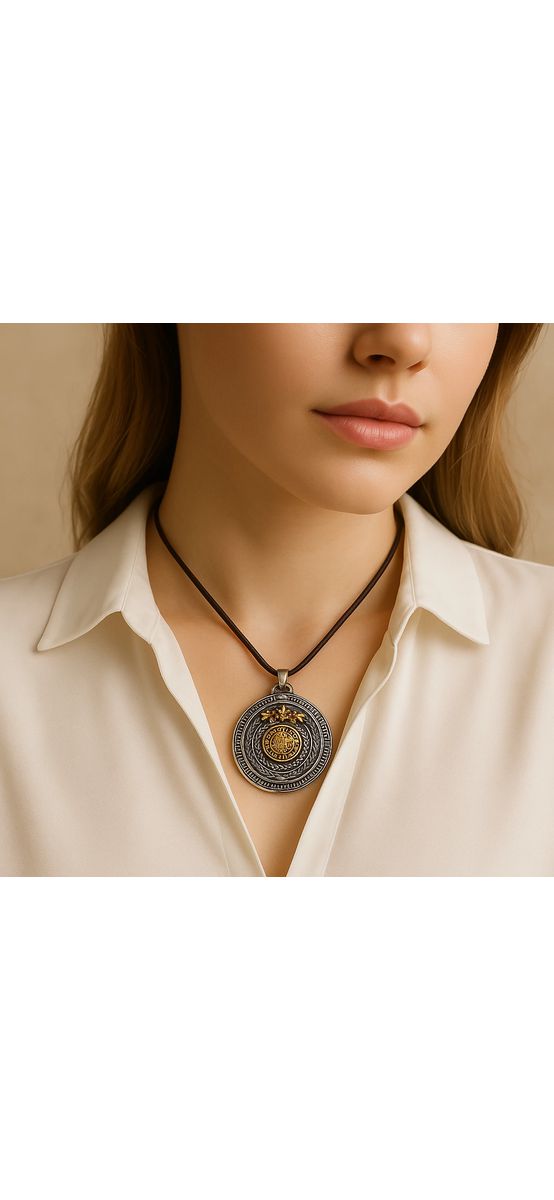 Pandantiv 8 simboluri norocoase, amuletă feng shui de bunăstare, snur negru, unisex