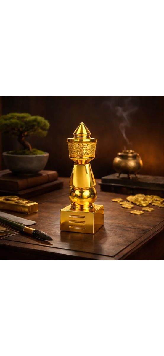 Pagoda 5 elemente, obiect feng shui cu rol puternic de protecție ghinion, metal auriu rezistent 15 cm