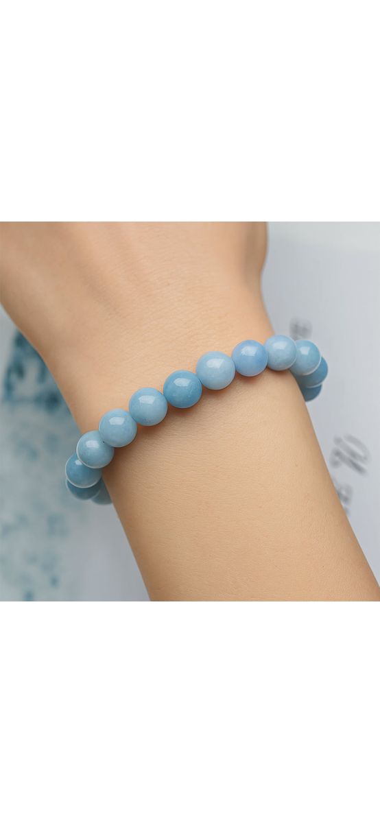 Set bratara Angelit cu felicitare personalizata, talisman impotriva necazurilor, pietre semipretioase rotunde 6 mm elastica femei barbati