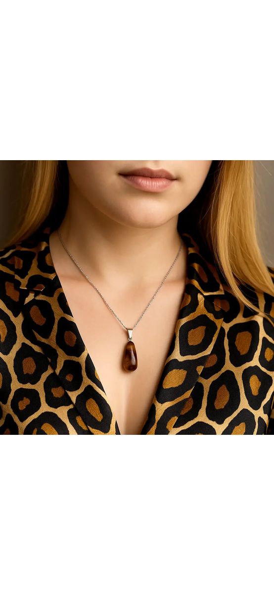 Set brățară și pandantiv Ochi de Tigru ajustabile, in cutie bijuterii