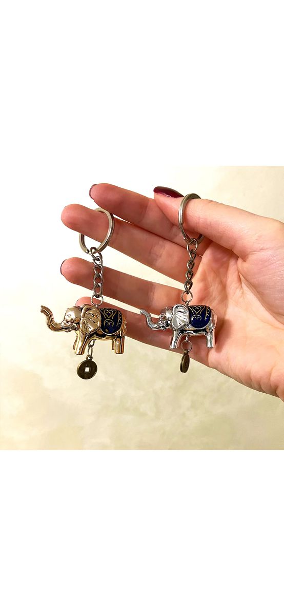 Breloc cu elefant și monede, amuletă feng shui pentru bani, metal 