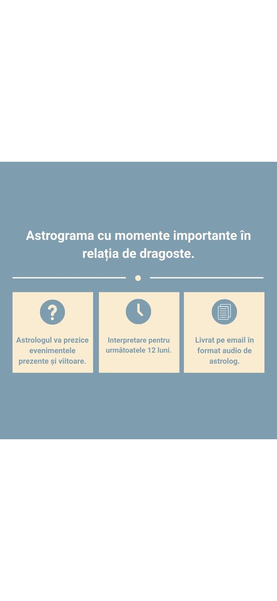 Astrograma previzională de cuplu, format audio 40 minute cu astrologul, livrare email