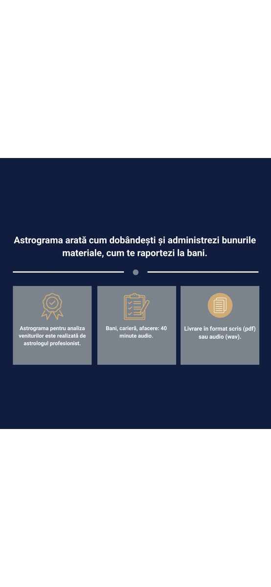 Astrograma venituri și moșteniri, 40 minute audio, livrare e-mail