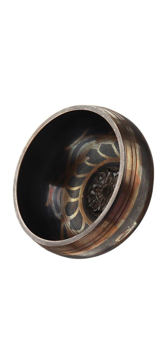 Bol Tibetan cantator, batut manual set cu ciocanel lemn si ceremonial pentru casa, metal 8 cm
