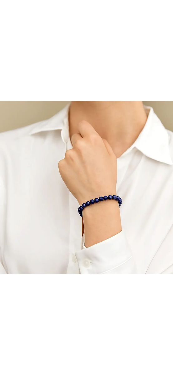 Set bratara Lapis lazuli felicitare personalizata, piatra protectie energii negative, femei barbati elastica