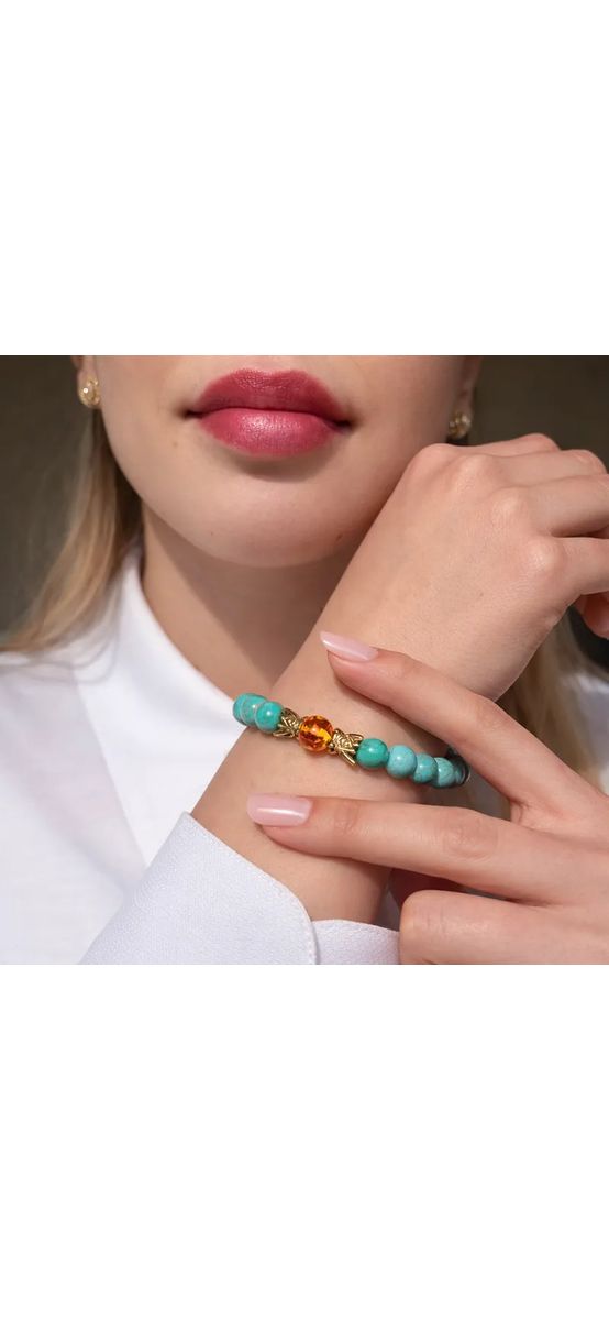 Bratara dragoni norocosi cu perla nemuririi si piatra turcoaz, pietrele fericirii, femei si barbati, elastica verde albastru