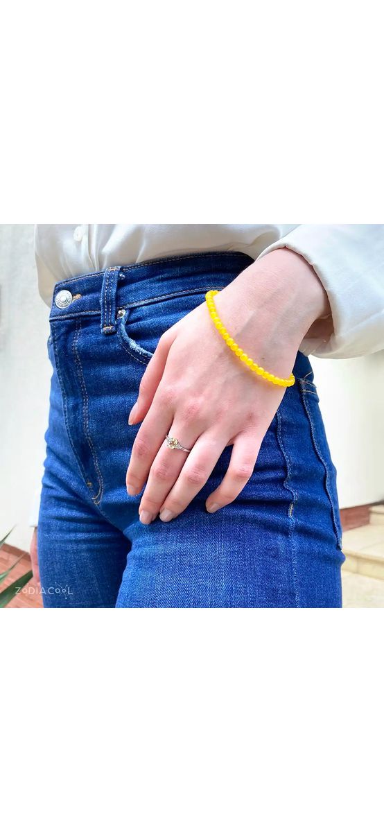 Bratara citrin, pietre semipretioase pentru creativitate si noroc la bani, cca 37 pietricele mici de 4 mm galben