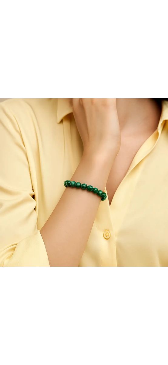 Set bratara Malachit felicitare personalizata, piatra succes in afaceri, femei barbati elastica verde