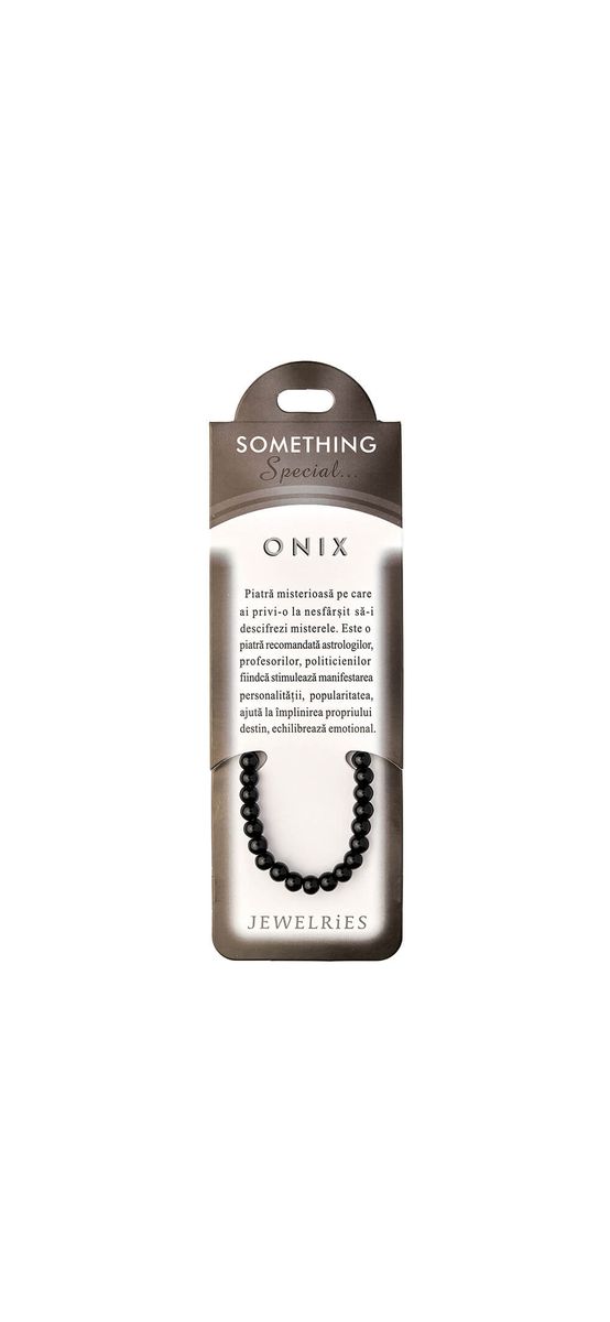 Set bratara Onix cu felicitare personalizata, amuleta pentru forta interioara, femei barbati, elastica neagra