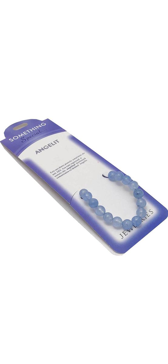 Set bratara Angelit cu felicitare personalizata, talisman impotriva necazurilor, pietre semipretioase rotunde 6 mm elastica femei barbati