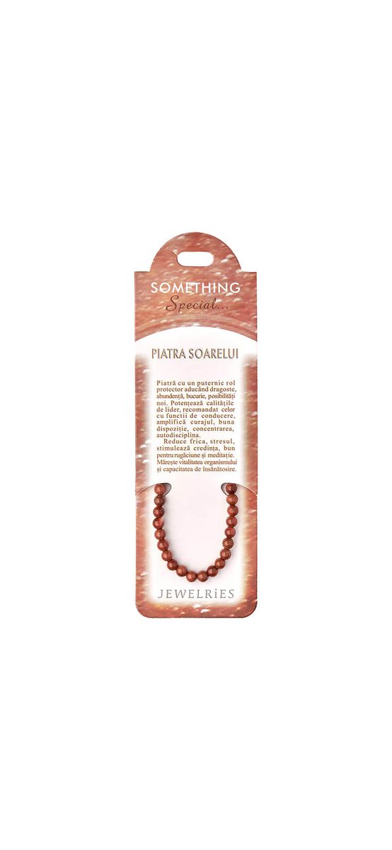 Set bratara Piatra Soarelui cu felicitare personalizata, pietre sacre aducatoare de noroc, femei barbati elastic maro