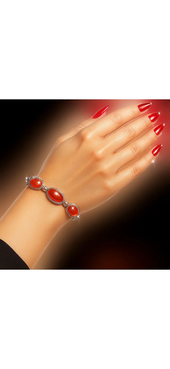 Bratara 5 pietre Carneol, forma oval, incuietoare toggle reglabila