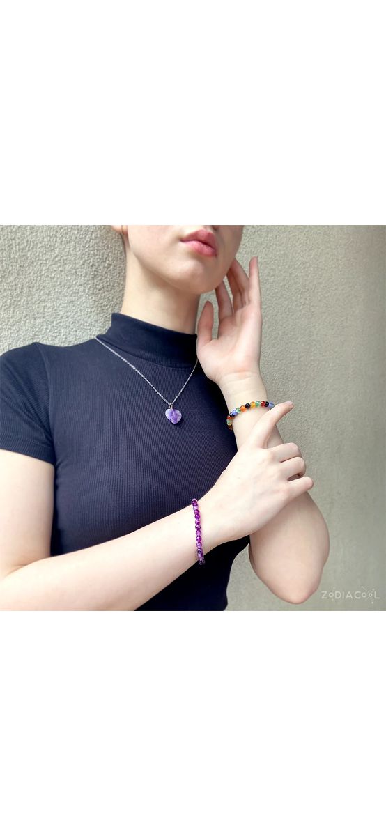 Set bratara Agata multicolor cu felicitare personalizata, talisman impotriva energiilor negative, pietre semipretioase rotunde 6 mm elastica