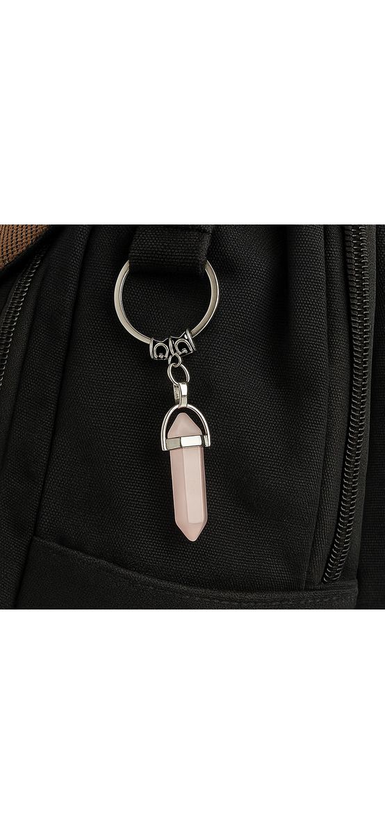 Breloc Cuartz roz, piatra iubirii necondiționate și puterii, 6 cm