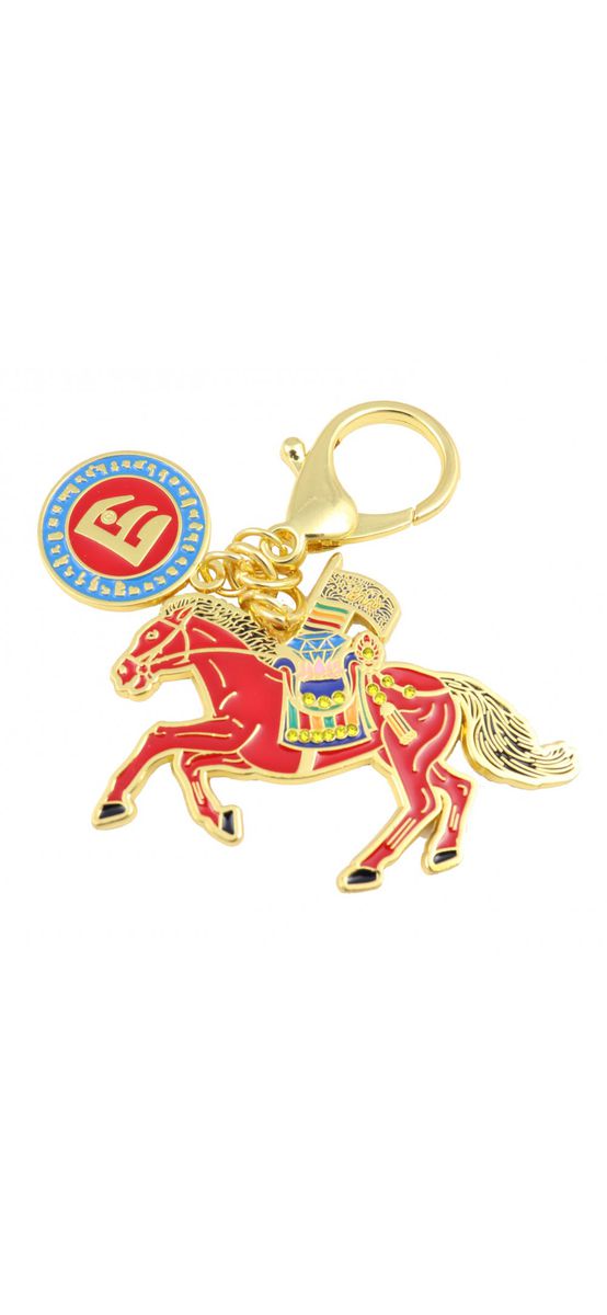 Breloc Cal de Vant Rosu amulete feng shui pentru cariera si succes, folosite si ca brelocuri auto, metal