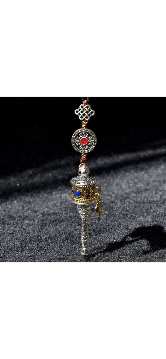 Amuleta Morișca Dorintelor cu dublu dorje si nod mistic, metal de calitate auriu cu snur