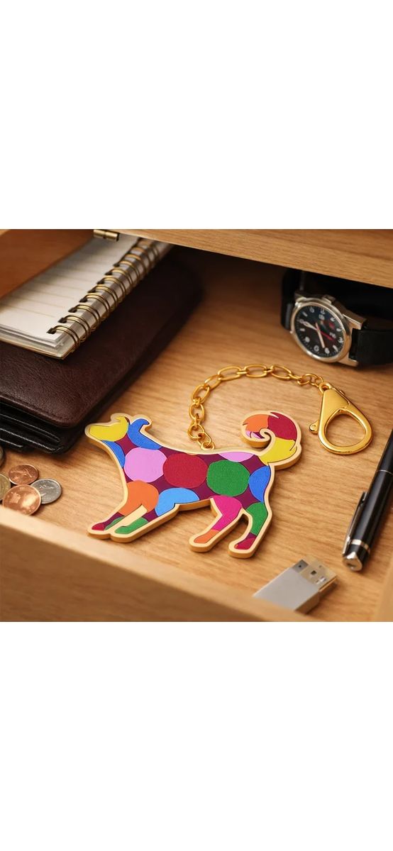 Breloc amuletă zodia Câine 2026, metal solid