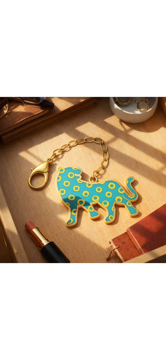 Breloc Amuletă zodia Tigru 2026, metal solid Verde