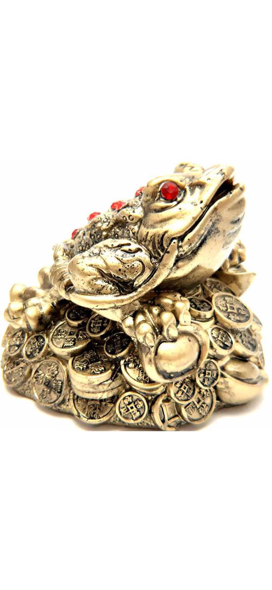 Broasca Feng Shui mare, amuleta banilor cu monede chinezesti, 13 cm
