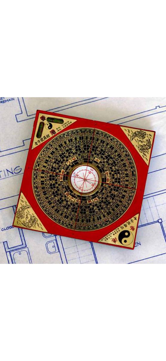 Busola Feng Shui Luo Pan, masurare directii cardinale si intermediare, patrat 9.5 cm