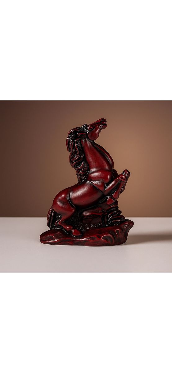 Cal rosu in doua picioare, statueta feng shui pentru dragoste, 9 cm