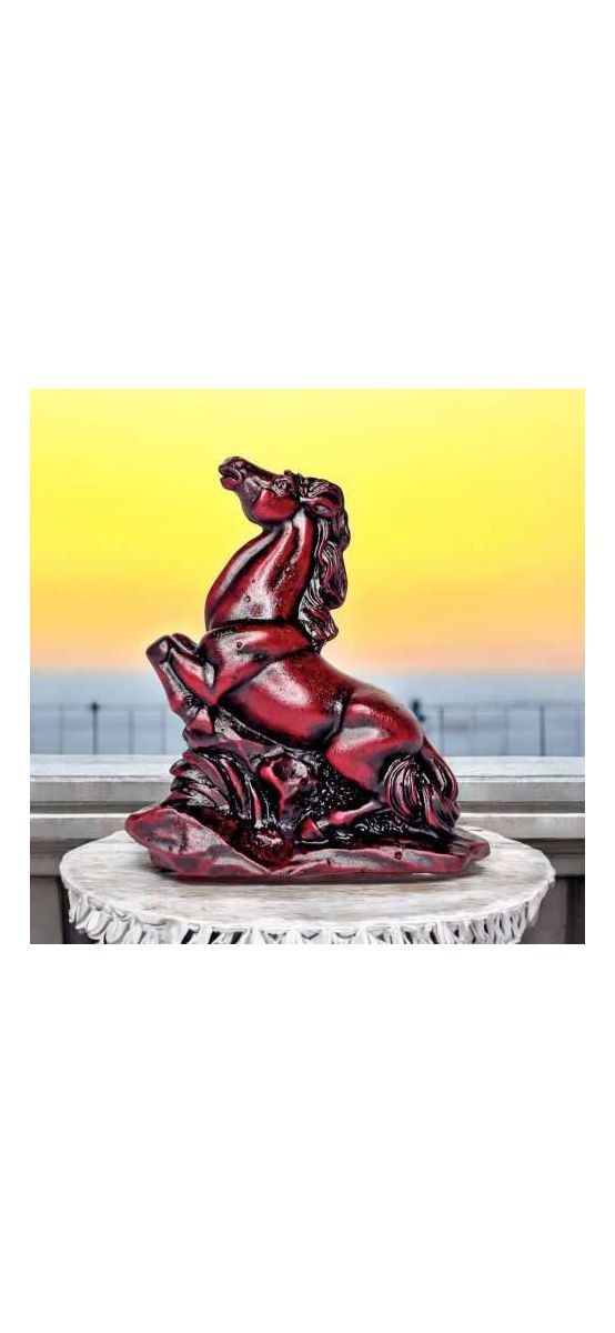 Cal rosu in doua picioare, statueta feng shui pentru dragoste, 9 cm