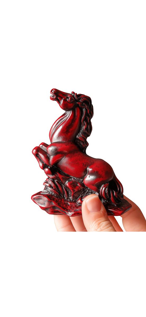 Cal rosu in doua picioare, statueta feng shui pentru dragoste, 9 cm
