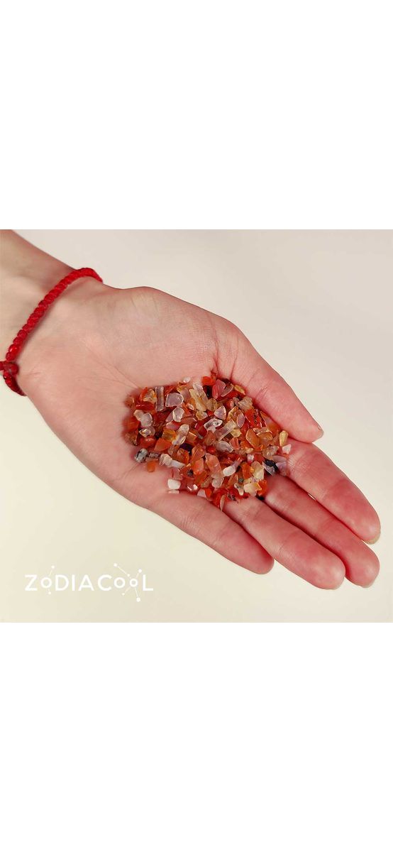 Carneol Spartura decor, cristale pentru succes si energie pozitiva, piatra semipretioasa 1-3 mm rosu 26g