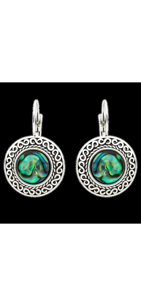 Cercei Mother of Pearl piatra nacru sau sidef, piatra prosperității, rotundă multicolor