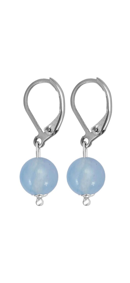 Cercei cuartz Saphire pastel, piatra protecție, 2 cm