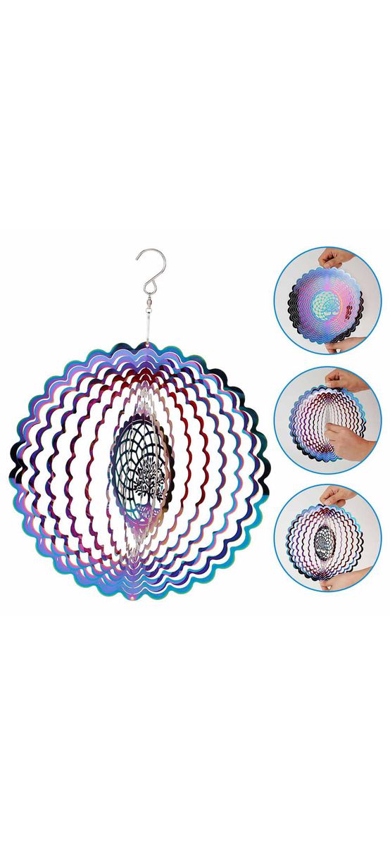 Orga de vânt copacul vieții, morisca 360 grade pentru gradina sau balcon, spinner diametru 25 cm