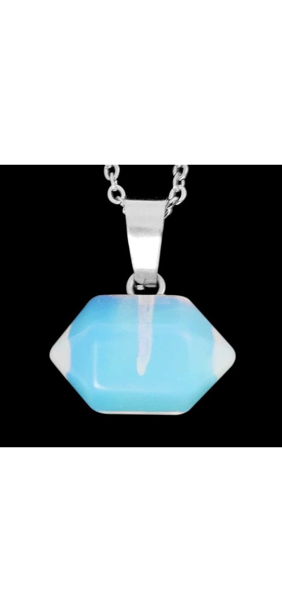 Pandantiv Opal, cristal hexagonal duvlu vârf 15 mm