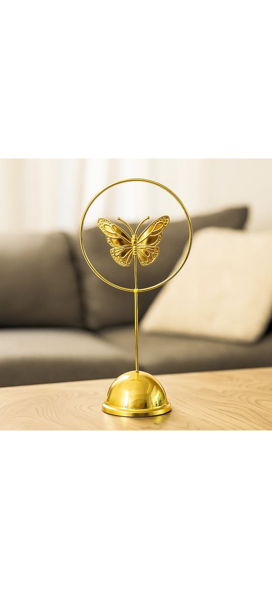 Decorațiune cu fluture, aurie metalică, 33 cm