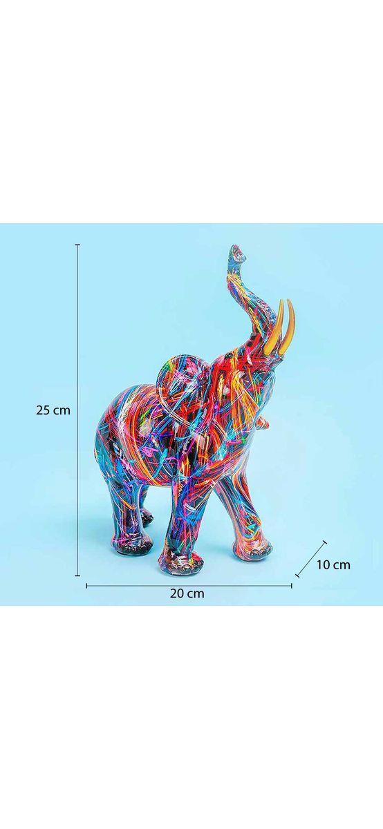 Elefant trompa în sus, decoratiuni de interior top art multicolor 26 cm
