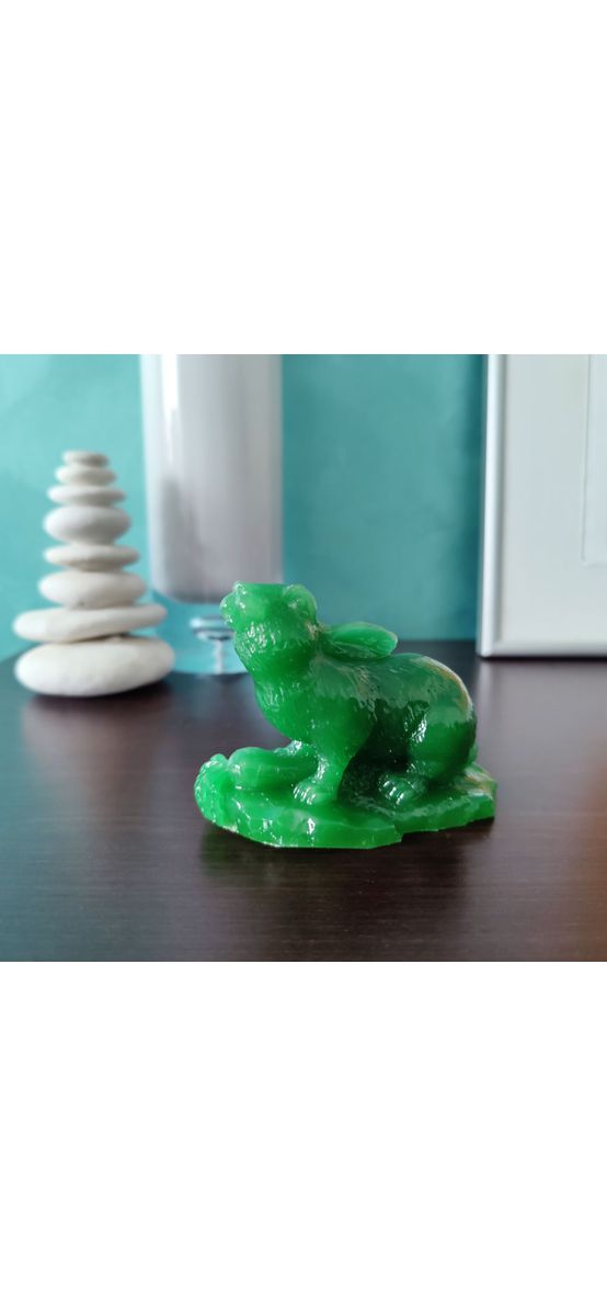 Iepure jad Feng Shui, remediu pentru înțelegere, statueta verde 85 mm