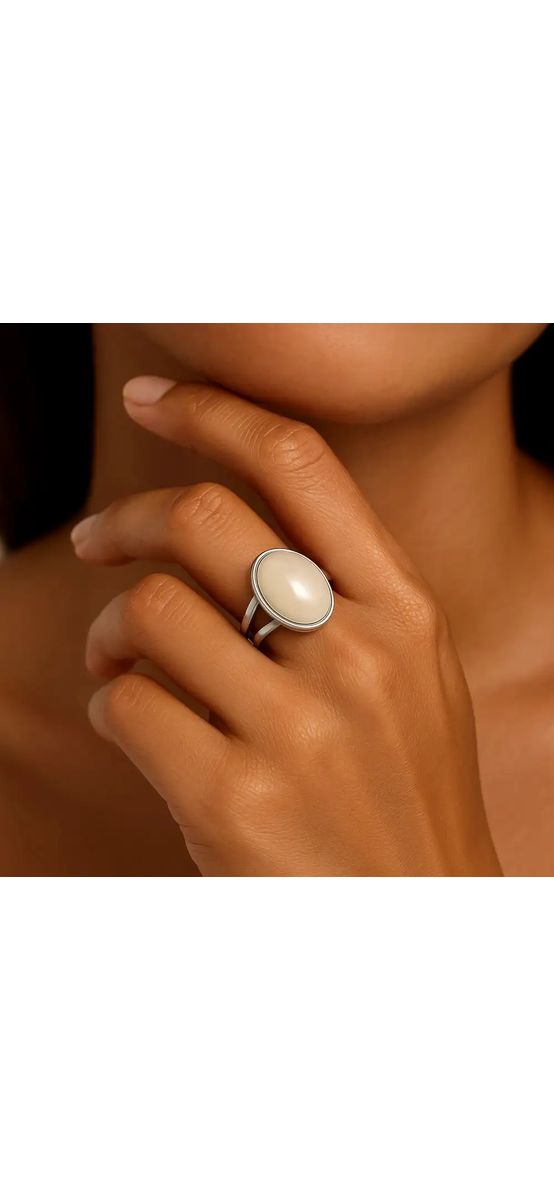 Inel Piatra Lunii, formă ovală, reglabil