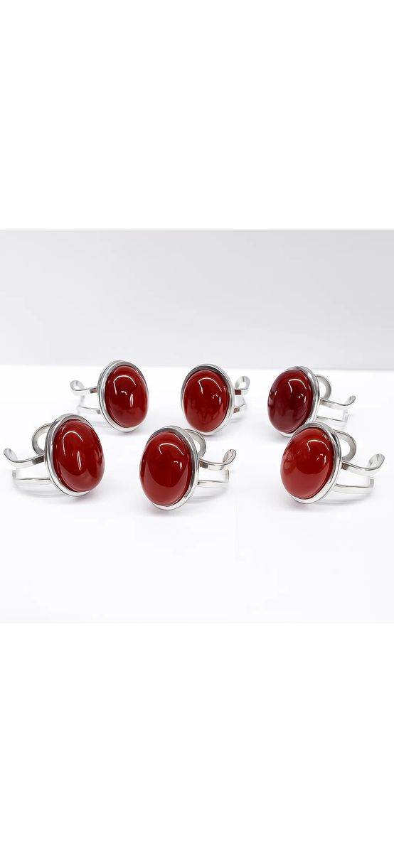 Inel Carneol, piatra ovala a energiei pozitive, inoxidabil și reglabil