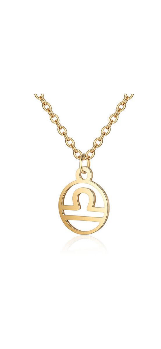 Balanta pandantiv zodiac cu lantisor, bijuterie dama si barbati inoxidabil auriu