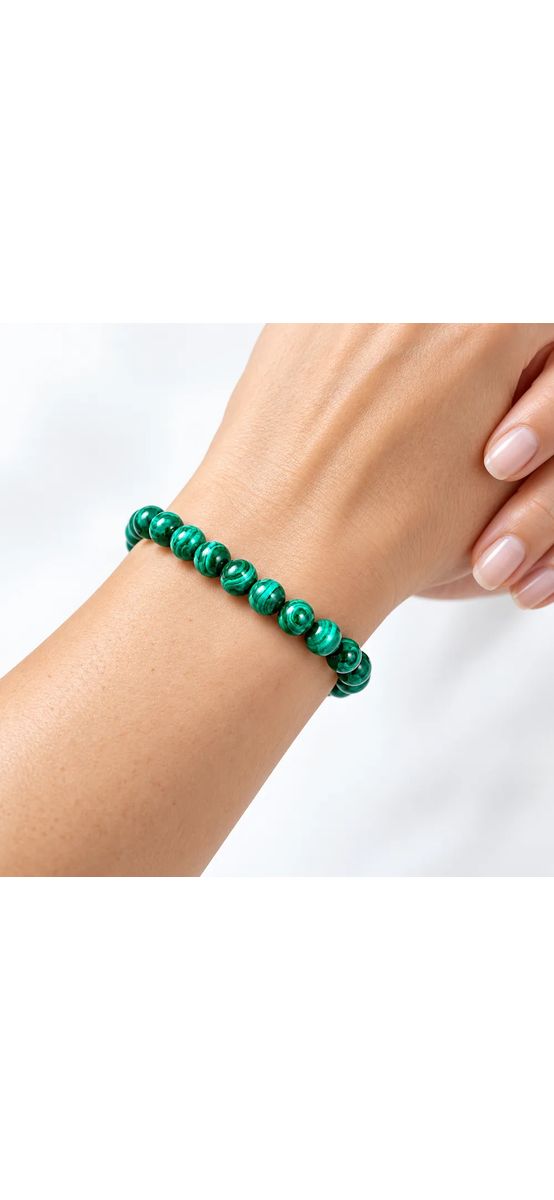 Set bratara Malachit felicitare personalizata, piatra succes in afaceri, femei barbati elastica verde