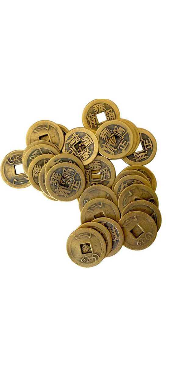 Monede chinezesti, amulete feng shui pentru bogatie, metal auriu vintage 19 mm