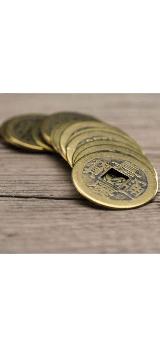 Monede chinezesti, amulete feng shui pentru bogatie, metal auriu vintage 19 mm