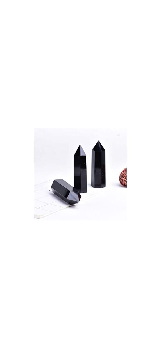 Obelisc cristal Onix, piatra semipretioasa pentru forta interioara, turn decor negru 8 - 12cm, 60g
